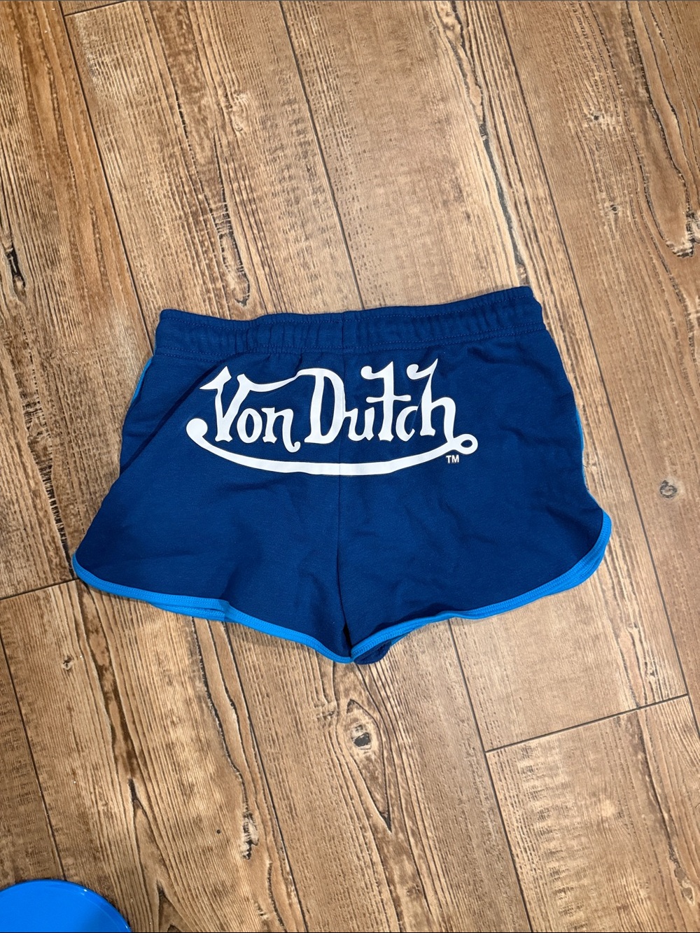 Von Dutch Blue Athletic Retro Logo Shorts